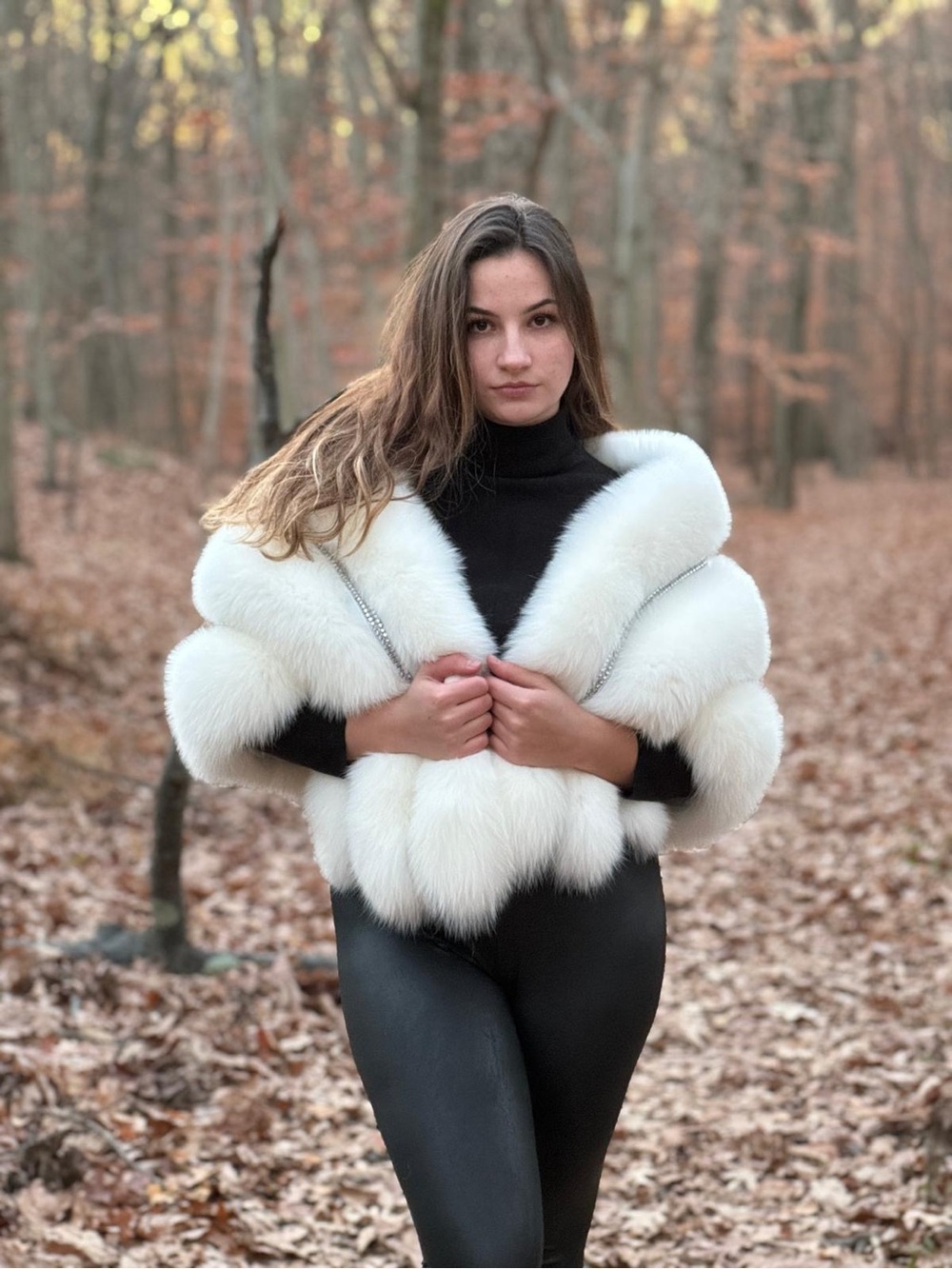 White Faux Fur Shrug Jacket - Luxury Women's Coat